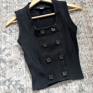 Mango Knit Vest - Black XS